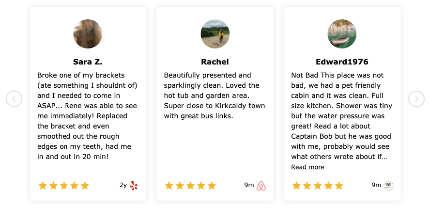 Slider reviews widget